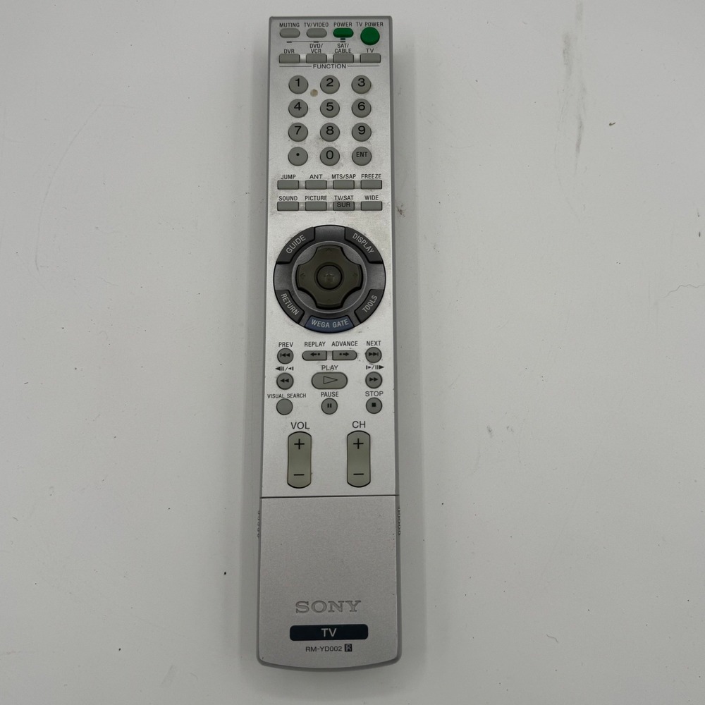 Sony RM-YD002 TV Remote Control Silver Replacement for Wega TV DVD VCR SAT